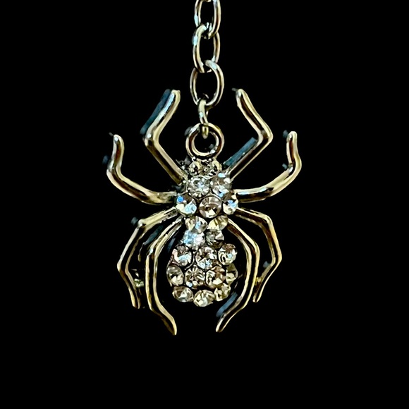 HAND CRAFTED Silver Necklace with Spider Charm - Picture 3 of 4